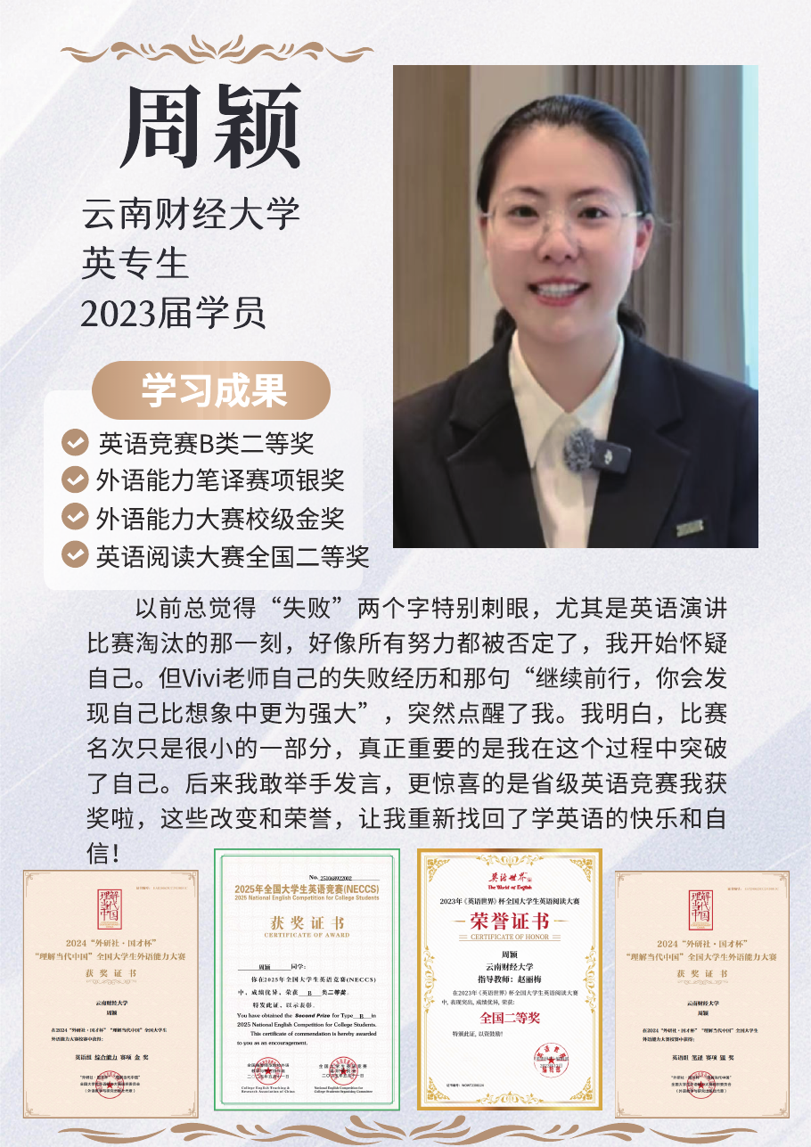 周同学 · 成绩与证书